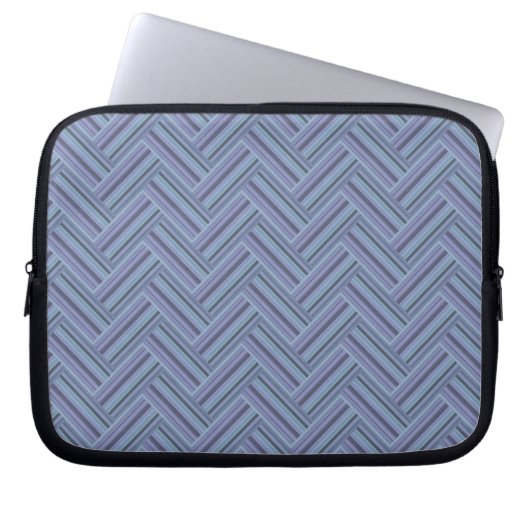 Blaugraue Streifen Laptopschutzhülle (Vorderseite)