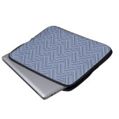 Blaugraue Streifen Laptopschutzhülle (Vorne Knopf)