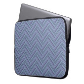 Blaugraue Streifen Laptopschutzhülle (Vorderseite Links)