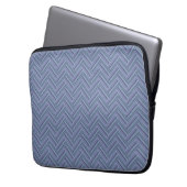 Blaugraue Streifen Laptopschutzhülle (Vorderseite Links)