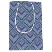 Blaugraue Streifen Mittlere Geschenktüte (Vorderseite)
