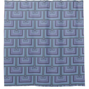 Blaugraue Streifen quadratischer Waage Duschvorhang