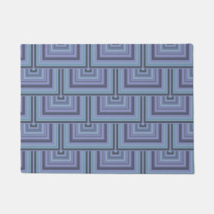 Blaugraue Streifen quadratischer Waage Fußmatte