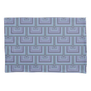 Blaugraue Streifen quadratischer Waage Kissenbezug