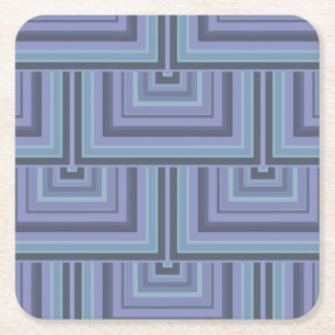 Blaugraue Streifen quadratischer Waage Rechteckiger Pappuntersetzer