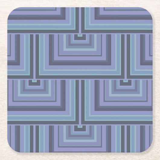 Blaugraue Streifen quadratischer Waage Rechteckiger Pappuntersetzer (Vorderseite)