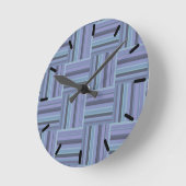 Blaugraue Streifen Runde Wanduhr (Winkel)