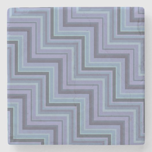 Blaugraue Streifen Steinuntersetzer (Vorderseite)