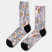 Blaugraue süße Blüte Socken (Linkes Detail)