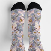 Blaugraue süße Blüte Socken (Oben)