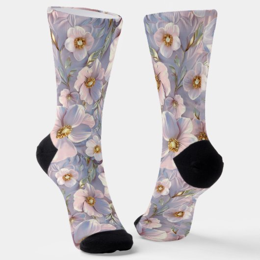 Blaugraue süße Blüte Socken (Gewinkelt)