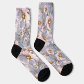 Blaugraue süße Blüte Socken (Rechts)