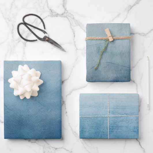 Blaugraue Textur Geschenkpapier Set (Vorderseite)