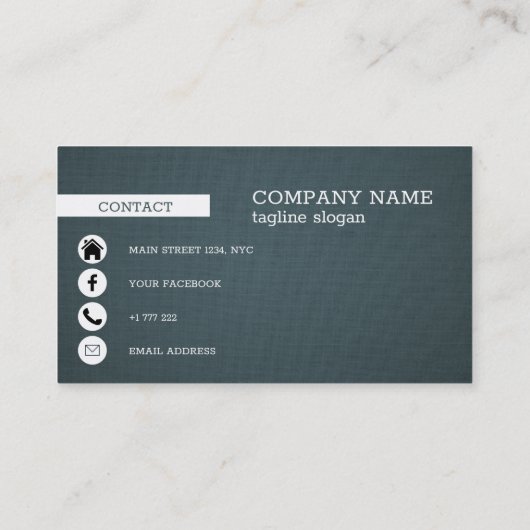 Blaugraue Textur Visitenkarte (Rückseite)