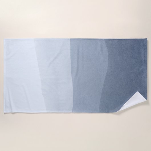 Blaugraue Töne Abstrakte Landschaft Strandtuch (Vorderseite)