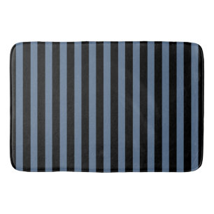 Blaugraue und schwarze Streifen Badematte
