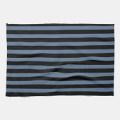 Blaugraue und schwarze Streifen Geschirrtuch (Horizontal)