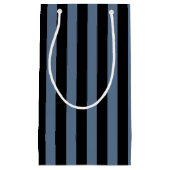 Blaugraue und schwarze Streifen Kleine Geschenktüte (Vorderseite)