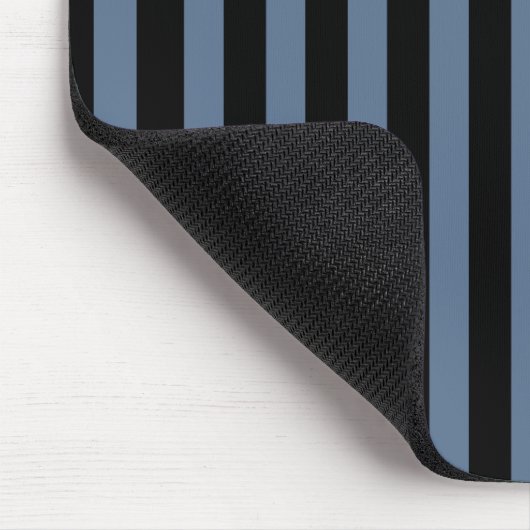 Blaugraue und schwarze Streifen Mousepad (Ecke)