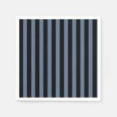 Blaugraue und schwarze Streifen Serviette (Vorderseite)
