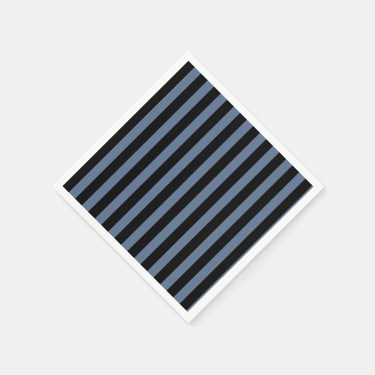 Blaugraue und schwarze Streifen Serviette (Ecke)