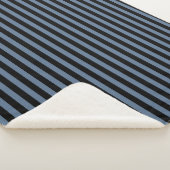 Blaugraue und schwarze Streifen Sherpadecke (3/4)