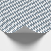 Blaugraue und weiße Streifen Geschenkpapier (Ecke)