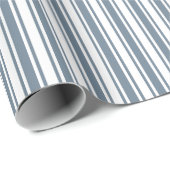 Blaugraue und weiße Streifen Geschenkpapier (Rolleneckpunkt)
