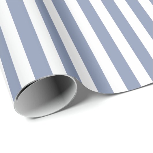 Blaugraue und weiße Streifen Geschenkpapier (Rolleneckpunkt)