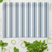 Blaugraue und weiße Streifen Geschirrtuch (Gefaltet)