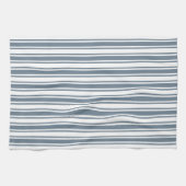 Blaugraue und weiße Streifen Geschirrtuch (Horizontal)