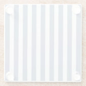 Blaugraue und weiße Streifen Glasuntersetzer (Rückseite)