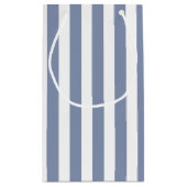Blaugraue und weiße Streifen Kleine Geschenktüte (Rückseite)