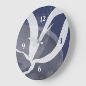 Blaugraue und weiße Wasserfarbe Große Uhr (Winkel)