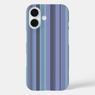 Blaugraue vertikale Streifen iPhone 16 Hülle