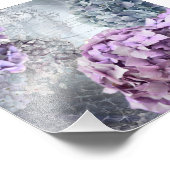 Blaugraue Vintage Hydrangea-Blume Fotodruck (Ecke)