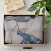 Blaugraue Vögel auf einem Zweig von Hector Giacome Seidenpapier (Geschenk)