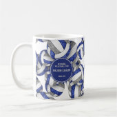 Blaugraue Volleyball-Mannschaftsfarben Coachname Kaffeetasse (Links)