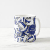 Blaugraue Volleyball-Mannschaftsfarben Coachname Kaffeetasse (VorderseiteRechts)