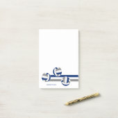 Blaugraue Volleyball Streifen individuelle Name Post-it Klebezettel (Auf Schreibtisch)