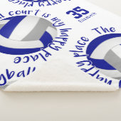 Blaugraue Volleyballfeld-Happy Place Typografie Sherpadecke (3/4)