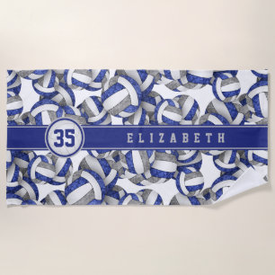 Blaugraue Volleyballmannschaft - Geschenke Strandtuch