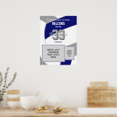 Blaugraue Volleyballmannschaftsfarben Poster (Küche)