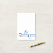 Blaugraue Volleyballs Streifen individuelle Name Post-it Klebezettel (Auf Schreibtisch)