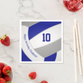 Blaugraue Volleyballspielerin Geburtstagsparty Serviette (Beispiel)