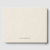Blaugraue Wedding Monogram Beige Linen Gästebuch (Rückseite)
