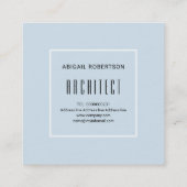 Blaugraue, weiße Dreiecke und Monogramm modern Quadratische Visitenkarte (Rückseite)