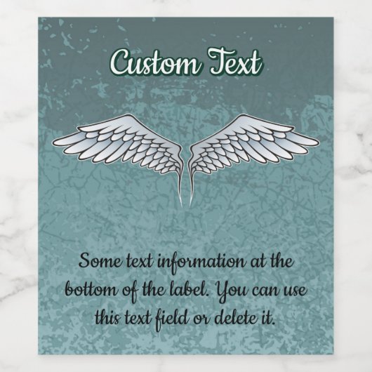 Blaugraue Wings Weinetikett (Einzelnes Label)