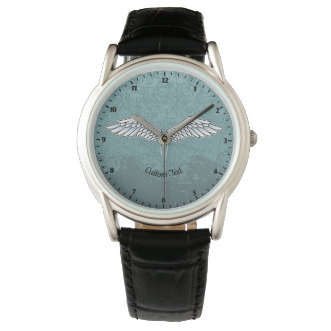 Blaugraue Wings Wristwatch Armbanduhr (Vorderseite)