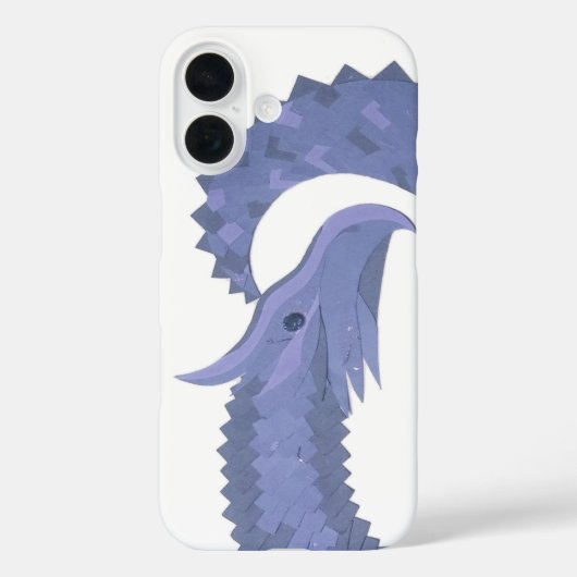 Blaugrauer Drache auf weiß Case-Mate iPhone Hülle (Rückseite)